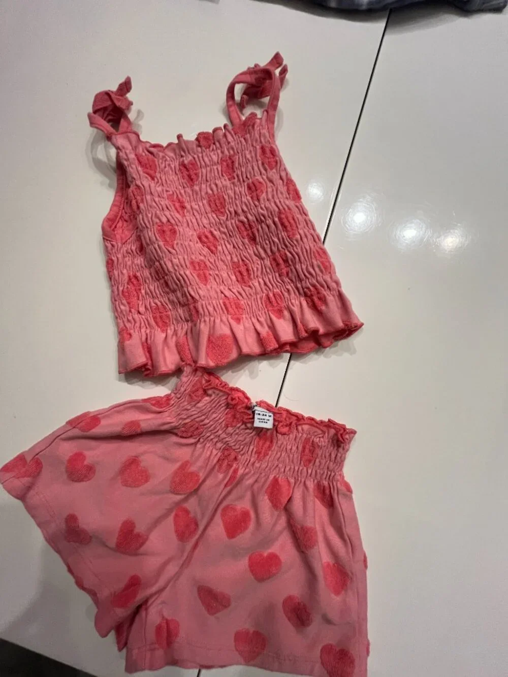 Splendid Heart Tank Shorts Set  (Size 18 24M)  2 pieces  Cotton Blend